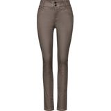 Street One - York Style - Dames Broek - Bruin - Slim Fit - Coated
