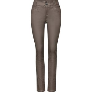 Street One - York Style - Dames Broek - Bruin - Slim Fit - Coated