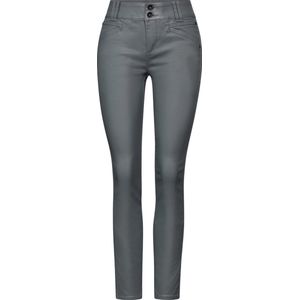 Street One - York Style - Dames Broek - Grijs - Slim Fit - Coated