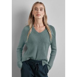 Street One - Gebreide Trui - Groen - V-hals - Lange Mouwen