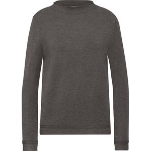 Street One Trui met rolzoom smokey walnut brown melange