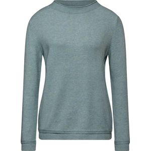 Street One Trui met rolzoom steelwood blue melange maat 38