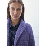 Wol-look - Jasje - Deep Lilac - Zonder Capuchon - V-hals