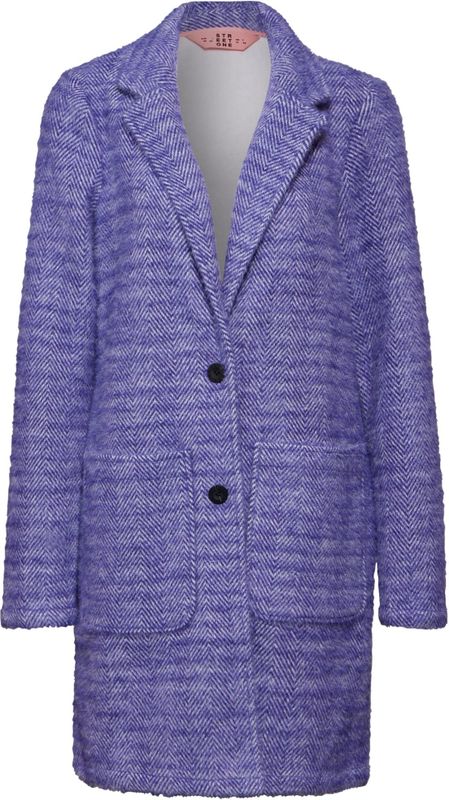 Wol-look - Jasje - Deep Lilac - Zonder Capuchon - V-hals