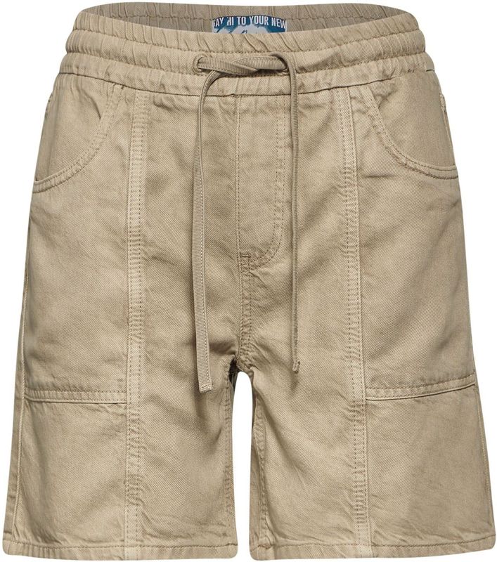 STREET ONE - Bermuda - Safari Beige Wash - Met Zakken - Hoog Taillehoogte