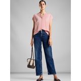 Blouse - Effen - Blouseshirt - Viscose - Kwartmouw - Tuniek Kraag