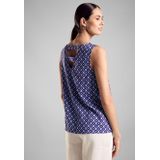 Street One - Blousetop - Blauw - Viscose - Ronde Halslijn