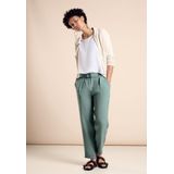 Street One - Losse Broek - Groen - Hoge Taille - Slanke Pijpen