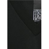 Street One - Maxi-jurk - Zwart - V-hals, Lange Mouwen, Zijsplitten, Viscosemix