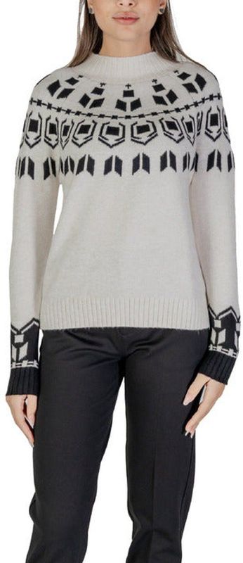 Street One - Geometrische Fair Isle Gebreide Trui - Beige - Dames