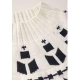 Street One Dames Jaquard trui in Wit, in size: 40
