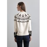 Street One Dames Jaquard trui in Wit, in size: 34