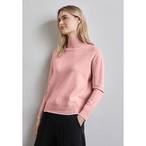 Street One Dames Trui met opstaande kraag in Roze, in size: 34