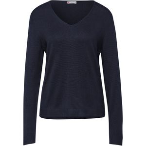 Street One - Fijn Gebreide Trui - Blauw - Dames