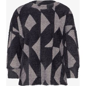 Street One - Pluizig Shirt - Blauw - 3/4-Mouwen