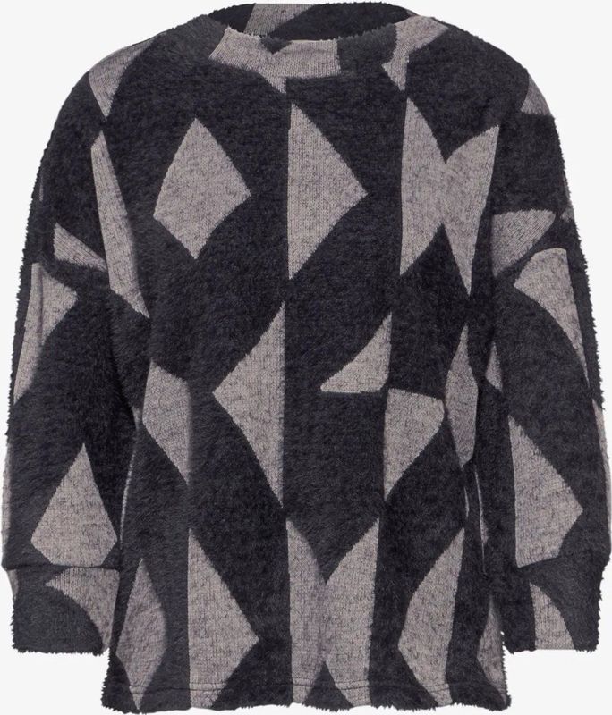 Street One - Pluizig Shirt - Blauw - 3/4-Mouwen