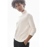 Gebreide Trui - Cream White Melange - Met Turtleneck - Lange Mouwen