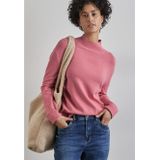 Street One - Dames Trui - Roze - Gebreide Mix van Materialen
