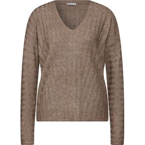 STREET ONE Trui met V-hals, Rich Mocha Mel., 36