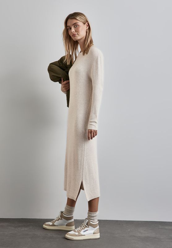 Street One - Lange Gebreide Jurk - Beige - Dames