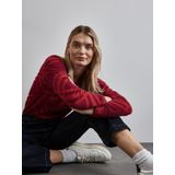 Street One A322234 Zacht T-shirt met lange mouwen voor dames, Rode biet