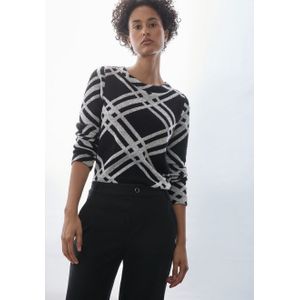 Gebreide Trui - Zwart - Geruit Patroon