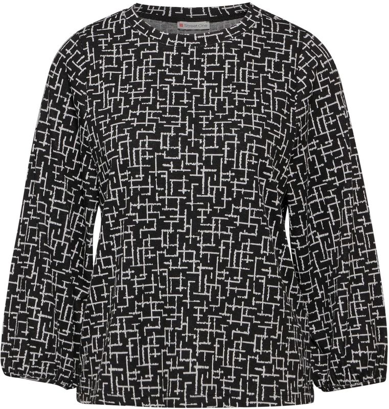 Street One - Dames Shirt - Zwart - Grafisch Patroon
