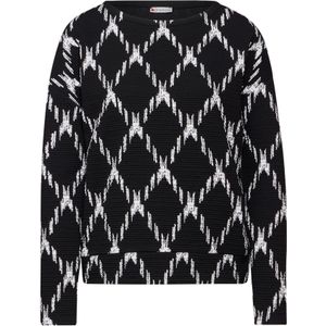 Street One - Geruit Overhemd - Rood - Katoen/Mix - Lange Mouwen