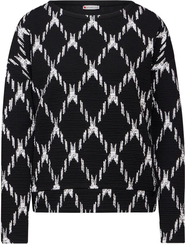 Street One - Geruit Overhemd - Rood - Katoen/Mix - Lange Mouwen