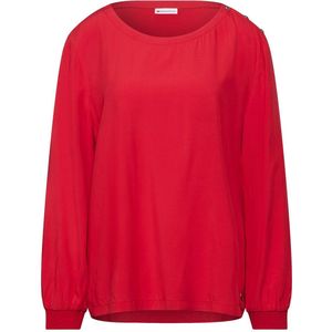 Street One Damesblouse met knoopdetail, rood, 36