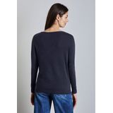 Gebreide Trui - Deep Blue - Met Rolzoom Aan Halsopening