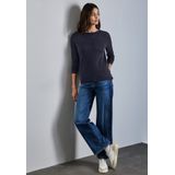 Gebreide Trui - Deep Blue - Met Rolzoom Aan Halsopening