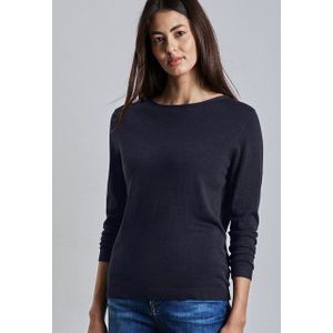 Gebreide Trui - Deep Blue - Met Rolzoom Aan Halsopening