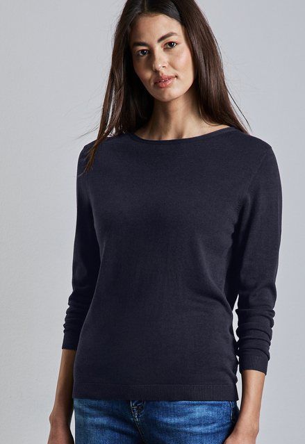 Gebreide Trui - Deep Blue - Met Rolzoom Aan Halsopening