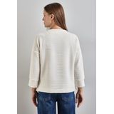 Shirt - Effen - Corduroy - Opstaande Kraag - Driekwart Mouw - Normale Pasvorm