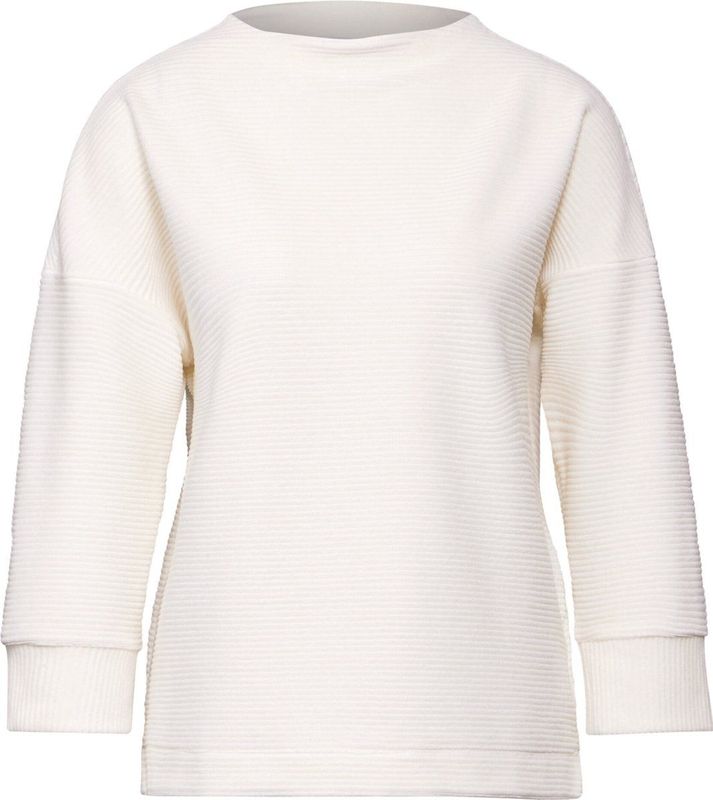 Shirt - Effen - Corduroy - Opstaande Kraag - Driekwart Mouw - Normale Pasvorm