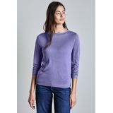 STREET ONE - Gebreide Trui - Lilac Dusk Melange - Rolzoom aan Halsopening