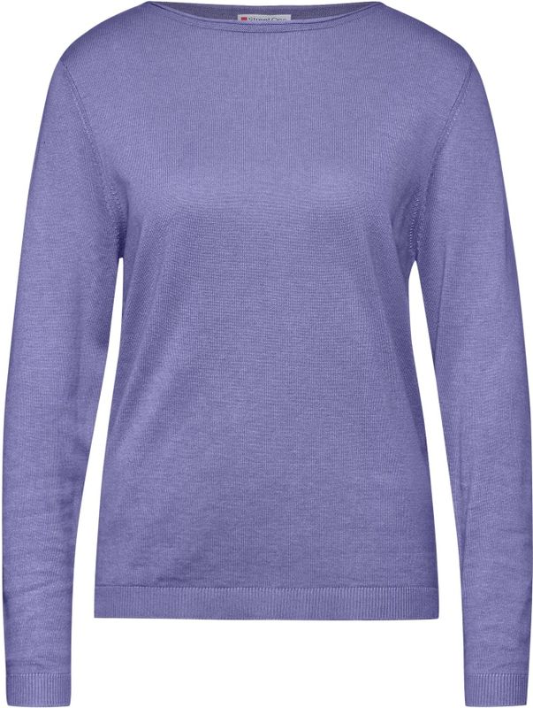 STREET ONE - Gebreide Trui - Lilac Dusk Melange - Rolzoom aan Halsopening