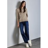 Street One Dames Zachte gebreide trui in Beige, in size: 34