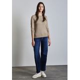 Street One Dames Zachte gebreide trui in Beige, in size: 34