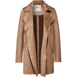 Street One - Open Velours Trenchcoat - Beige - Dames - Polyester