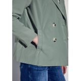 Trenchcoat - Mint Groen - Dubbelrijig - Reverskraag - Kunststof Knopen