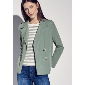 Trenchcoat - Mint Groen - Dubbelrijig - Reverskraag - Kunststof Knopen