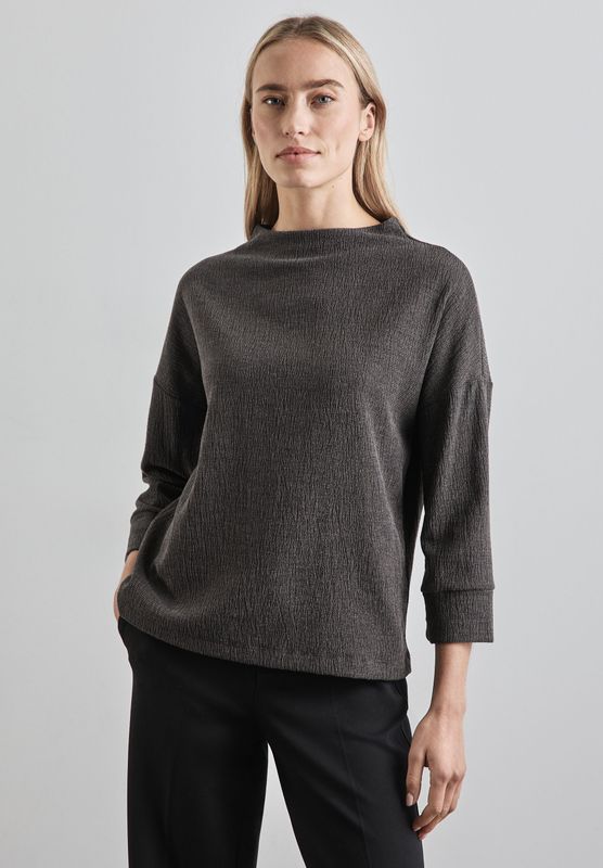 Blouse - Mélange - Jersey - Driekwart Mouw - Losse Pasvorm