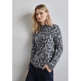 Longsleeve - Echo Grey - Leopatroon - Zonder Capuchon - Lange Mouwen