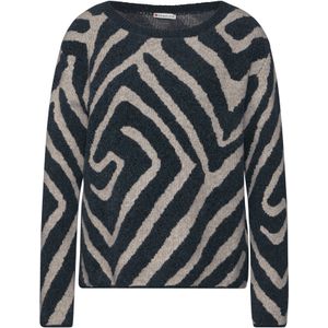 Street One - Jacquardtrui - Dames - Grafisch Patroon - Casual Boothals - Materiaalmix
