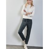 Street One - Damesbroek - Casual - Mid-Waist - Losse Pasvorm - Slanke Pijpen