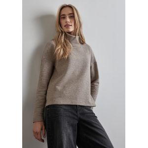 Street One Dames Ottomaans shirt in Beige, in size: 46