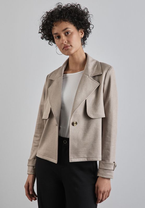 Tussenjas - Klassieke Mantel - Visgraat - Knoopsluiting