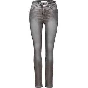 Street One - Gecoate Jeans - Slanke Pasvorm - Metallic Look - Katoenmix
